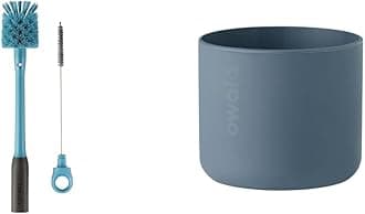 Owala 2-in-1 Water Bottle Brush Cleaner and Water Bottle Straw Cleaner Brush & Silicone Water Bottle Boot, Anti-Slip Protective Sleeve for Water Bottle, Blue