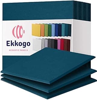 Ekkogo Acoustic Panels 12-Pack Soundproof Wall Panels 12"X12"X0.4" Sound Panels High Density Sound Dampening Panels - [Ocean Turquoise Square]