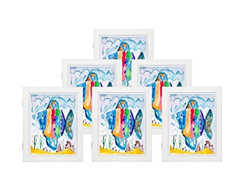Art Frames for Wall and Tabletop Display with Front Opening for Easy Showcase, Great for Kids Drawings, Artworks, Children Art Projects, Schoolwork, Home or Office (White, 8.5x11 Frame, 6-Pack)