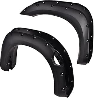 PIT66 Fender Flares, Compatible with 2004-2015 Nissan Titan Pocket Rivet Style Textured Black Wheel Cover Protector Mudguards 4Pcs Front+Rear Wheel