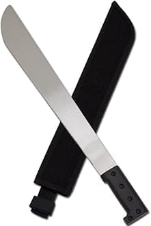 Snake Eye Tactical Full-Tang Machete – Heavy Duty Fixed Blade Survival Tool with Reinforced Nylon Sheath for Camping, Hunting, and Bushcraft