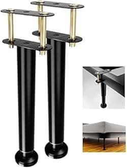 Adjustable Bed Frame Support Legs 13.8-23.6 inch, Bed Support Legs for Bed Frame/Bed Center Slat/Furniture,Metal Bed Center Slat Heavy Support Leg (2 Pcs)
