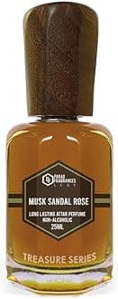 Musk Sandal Rose Attar 25Ml / Treasure Series/Natural & Long Lasting Fragrance/Attar Perfume/Ittar For Men/Non Alcoholic Attar For Pooja, Worship & Personal Perfume