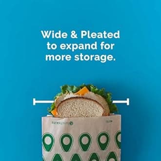 Lunchskins Compostable XL Food Storage Sandwich Bags Chevron, 50 Count