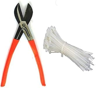 SAI PRASEEDA UV Stabilized Garden Fencing Net_Tree Guard Net_Anti Bird Net_PVC Virgin HDPE_3.3 Feet Height X 10 Feet Length_Ivory Color_800 GSM with 1 Cutter and 50 PVC Tags SP35