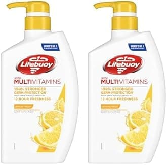LIFEBUOY Antibacterial Body Wash, Lemon Fresh, for 100 percent stronger germ protection and hygiene, 12 hour freshness, 500ml (Pack of 2)