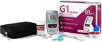 Glucometer with 50 Strips, Blood Glucose Monitor, Compatible with Alere G1