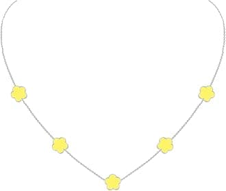 Gold Plated Stainless Steel Flower Necklace Jewelry for Women