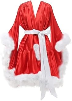 yinyyinhs Women's Feather Robe Silk Satin Bridal Dressing Gowns Short Nightgown Bathrobe Sleepwear Maternity Photoshoot Robe