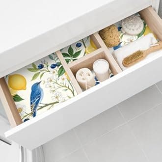 10 Sheets Drawer Liners for Dresser Scented Drawer Liners Non Adhesive Scented Paper for Fragrant Home Shelf Closet(Lemon Scent,Lemon Pattern)