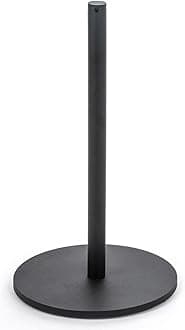Displays2go Set of (8) QueuePole.Slim 16” Stanchion Posts with 100’ Black Elastic Cord (FD16KBK08)