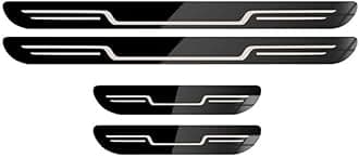 4PCS Car Door Sill Protector for VW R Line Rline Polo Golf GTI Passat, Door Entry Guard Stainless Steel Edge Scuff Plate Welcome Pedal Cover Threshold Protection,B/Black Titanium Mirror