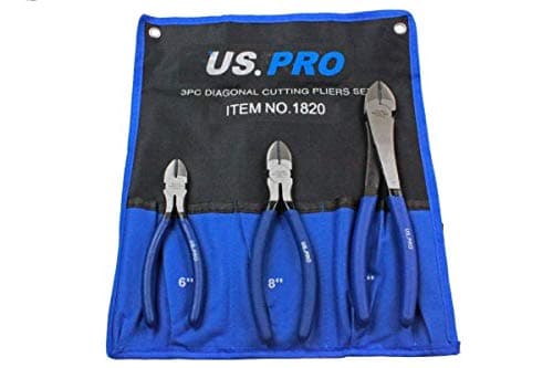 3pc Diagonal Side Cutting Plier Set 6", 8", 10" 1820