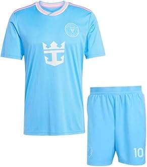 Messi 10 Football Jersey Tshirt 2024 with Printed Shorts for (Men,Kids & Boys)(Medium 38,Multicolor-009)