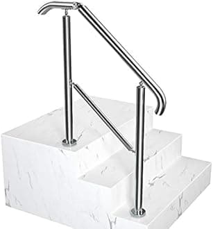 Handrail for Outdoor/Indoor Steps, 304 Stainless Steel, Intended for 1-3 Steps