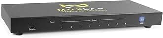 MuxLab 1x8 HDMI Splitter 1 in 8 Out | Supports 4K@60HZ (4:4:4), HDR, HDMI 2.0, HDCP 2.2, Deep color, EDID management and LED Diagnostic (one Source up to eight Displays, for Duplicate Monitor Screens)