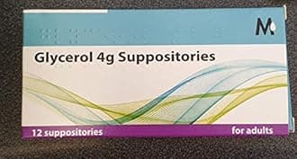 Glycerin (Glycerol) Suppositories 4g Adult – Pack of 12 – Gentle Relief from Occasional Constipation