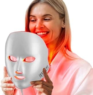 NEWKEY Red Light Therapy Mask for Face,7 Colors LED Face Mask Light Therapy, At-Home Photon Skin Care Beauty Mask for Anti Wrinkles Acne Reduction
