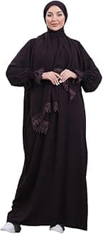 Elegant One-Piece Abaya and Prayer Dress Crepe Solid Color | Lightweight and Comfortable | Hijab Abaya Suit