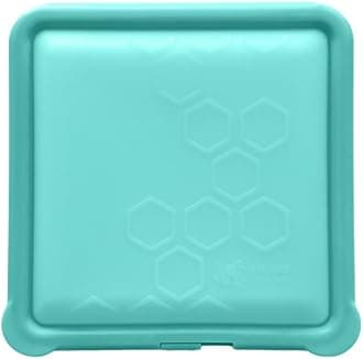 SoftShell Reusable Silicone Food Storage Container | Easy to Clean, Lays Flat, Snaps Closed | Microwave, Freezer & Dishwasher Safe | As Seen on Shark Tank | Aqua