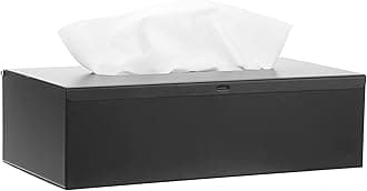 Rectangular Stainless Steel Tissue Box Cover Black