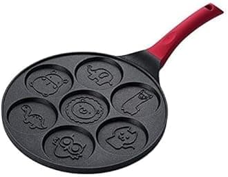 Pancake Pan Nonstick Pancake Pan Pancake Griddle Crepe Pan Induction Pancakes Crepe Maker For Kids With 7 Animal Holes And Silicone Handle