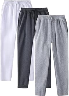 Aniywn Mens 3 Pack Sweatpants Baggy Running Sports Pants Loose Casual Trousers Elastic Waist Drawstring Jogger Sweatpants