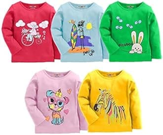 KuchipooGirls Full Sleeves Regular Fit Cotton T-Shirt