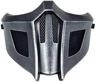 CrazyCatCos MK Game Mask, Jade/Sub-Zero/Kabal/Saibot/Scorpion/Smoke Resin Mask For Halloween Costume Accessory (saibot 9)