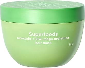 Superfoods Avocado + Kiwi Mega Moisture Hair Mask | Protein-Free Deep Conditioning Treatment for Dry Hair| Silicone-Free | Vegan & Cruelty-Free