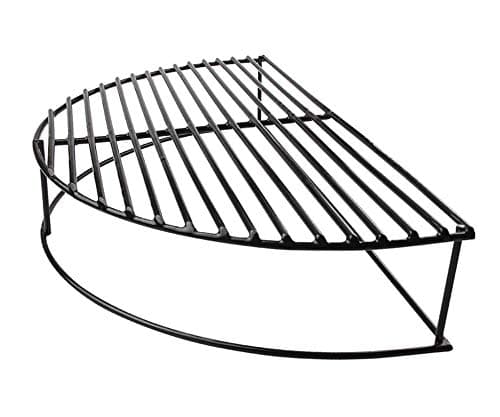 Half-Moon Porcelain Coated Stack Expander Rack,Smoking/Warming/Grilling Grate for Large Big Green Egg,18 inch Weber Kettle Grill,Pit Boss, Vision Grill Etc,16" X10 X 4 1/2" H