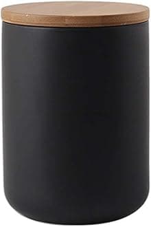 Food Storage Canister, Ceramic Kitchen Canisters with Airtight Seal Bamboo Lid, Food Storage Jar for Tea, Coffee Bean, Spice, Sugar 260ml/ 800ml/ 1000ml (800ml-10.3 x 14.5cm)