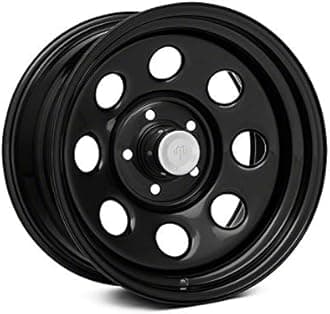Mammoth 8 Steel 17x9 Glossy Black Wheel Compatible with 2018-2024 Jeep Wrangler JL Models | Aggressive 8-Hole OFF-Road Styling 17 Inch with -6mm Offset Jeep Rims | Durable Steel Matte Finish Wheel Rim
