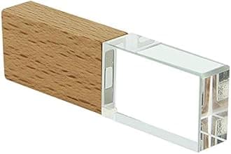 16GB USB 2.0 Flash Drive,Crystal Wood Clear Glass LED Light Thumb Jump Pendrive Pen Drive Fast Speed Memory Stick Gift for Girl Boy Women Men Kids Wedding Unique Novelty Cool Fun Photography Gift
