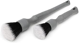 Detail Factory - TriGrip Ultra-Soft Detailing Brush Set - Scratch-Free Cleaning for Exterior, Interior Panels, Emblems, Badges, Gauges, Infotainment Screen - Grey