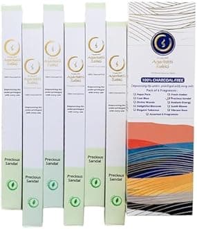 Incense Sticks Agarbatti Sabki - Pack of 6-120 Sticks, Premium, Charcoal-Free, Meditation Chakra Reiki Yoga, Relaxation Spiritual Healing Stress Relief, Elements of Nature (Precious Sandal)