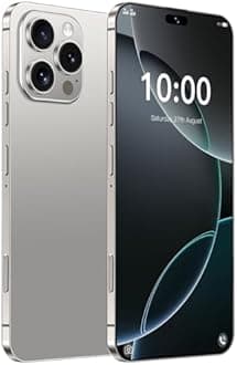 I16 PROMAX unlocked phone, Android 14 4GB,6.8-inch high-definition AMOLED screen smartphone, 4500mAh battery, facial recognition/5G/photo/GPS phone (Titan Grey,64)