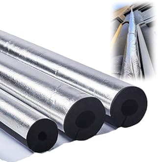 Outdoor Foam pipe insulation tubing, for On air conditioning lines on Heat Pump, Insulated tubes prevent heat loss, ID 22mm (7/8")-165mm (6-1/2") aluminum foil Foam Tubing(110mm(ID) x20mm)