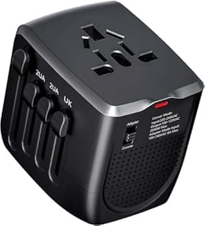 International Travel Adapter Voltage Converter to Step Down 230V to 120V for Hair straighteners, laptops, Cell Phones, Power converters from USA to UK, Europe, Australia Over 200