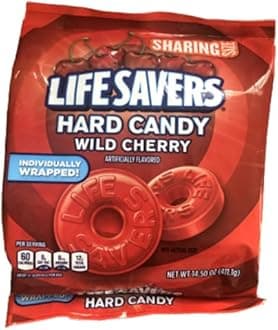 LifeSavers Hard Candy Wild Cherry Sharing Size 14.5 oz each bag Individually Wrapped 3 bags