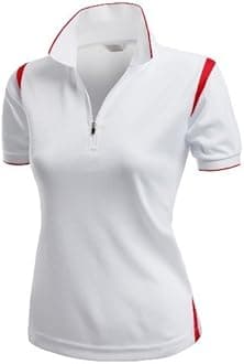 XprilWomen's Coolon 2 Tone Collar Zipup Polo T-Shirt