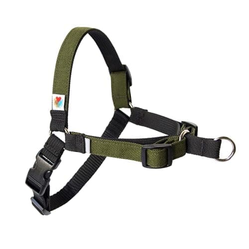 Wildebeest No Pull Dog Harness | Comfortable Training Harnesses | Effective No Pull Harness Design | Ideal for Large Sized Dog | 4-Point Adjustable(L - 26~32 inch Girth, Olive)