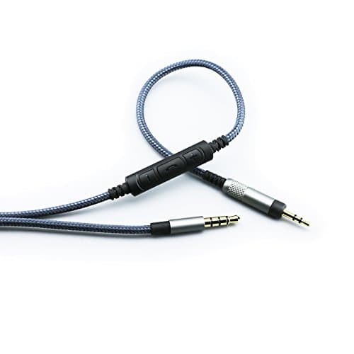 Audio cable with in-Line Mic remote volume compatible with Bose QC25, QC35, QuietComfort 25, QuietComfort 35 headphone and compatible with Samsung Galaxy Sony Huawei Android