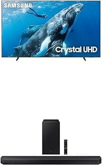 98-Inch Class 4K Crystal UHD DU9000 Series HDR Smart TV, Object Tracking Sound Lite, (UN98DU9000, 2024 Model) w HW-Q600C 3.1.2ch Soundbar w/Dolby Audio, (Newest Model)
