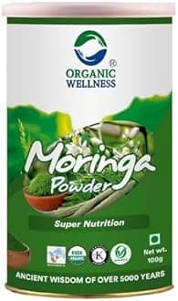 Organic Wellness Certified Moringa Powder (100 Gms) | Sahjan Drumstick Leaf Powder | Rich In 90+ Nutrients | Vitamins & Calcium | Healthy Superfood | Gives Natural Energy