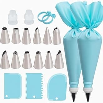 Piping Bags and Tips Set, Cake Decorating Supplies for Baking with Tips and Reusable Pastry Bags, Silicone Rings,Standard Converters,Cake Decorating Tools for Cookie Icing Cakes Cupcakes