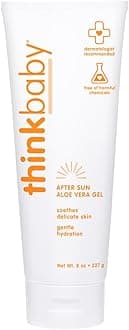 Thinkbaby Aloe Vera After Sun Relief Gel for Baby, Kids, Adults | EWG Verified, For Face & Body | Hydrating, Soothing, Moiturizing - 8oz, 237 ML