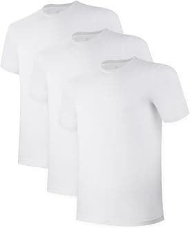 Mens Undershirts Pack, Soft T Shirts for Men, Moisture Wicking Tees, Stretchy Breathable Crew Neck Inner Shirt