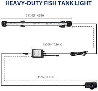 GreenSun LED Aquarium Light, Submersible Multi-Color RGB Waterproof Fish Tank Light Underwater Crystal Glass Lights Suitable for Saltwater and Freshwater-11 inch(28 cm)