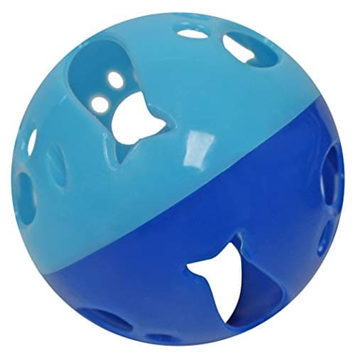 Large Cat Ball Toy with Bell – Interactive Rolling Design for Active Play – Sturdy Plastic Cat Toy Ball That Stays Visible During Play – Blue 1 Pack for Cats, Kittens, and Small Pets